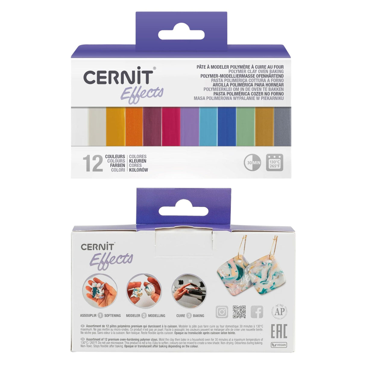 Cernit - Set 12 Arcillas Poliméricas Effects 25 g