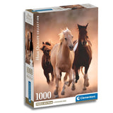 Clementoni - Puzzle 1000 Piezas Compact Running Horses High Quality Collection