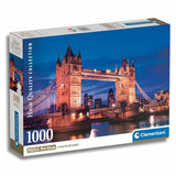Clementoni - Puzzle 1000 Piezas Compact Tower Bridge At Night High Quality Collection