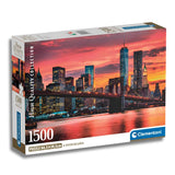 Clementoni - Puzzle 1500 Piezas Compact East River At Dusk High Quality Collection