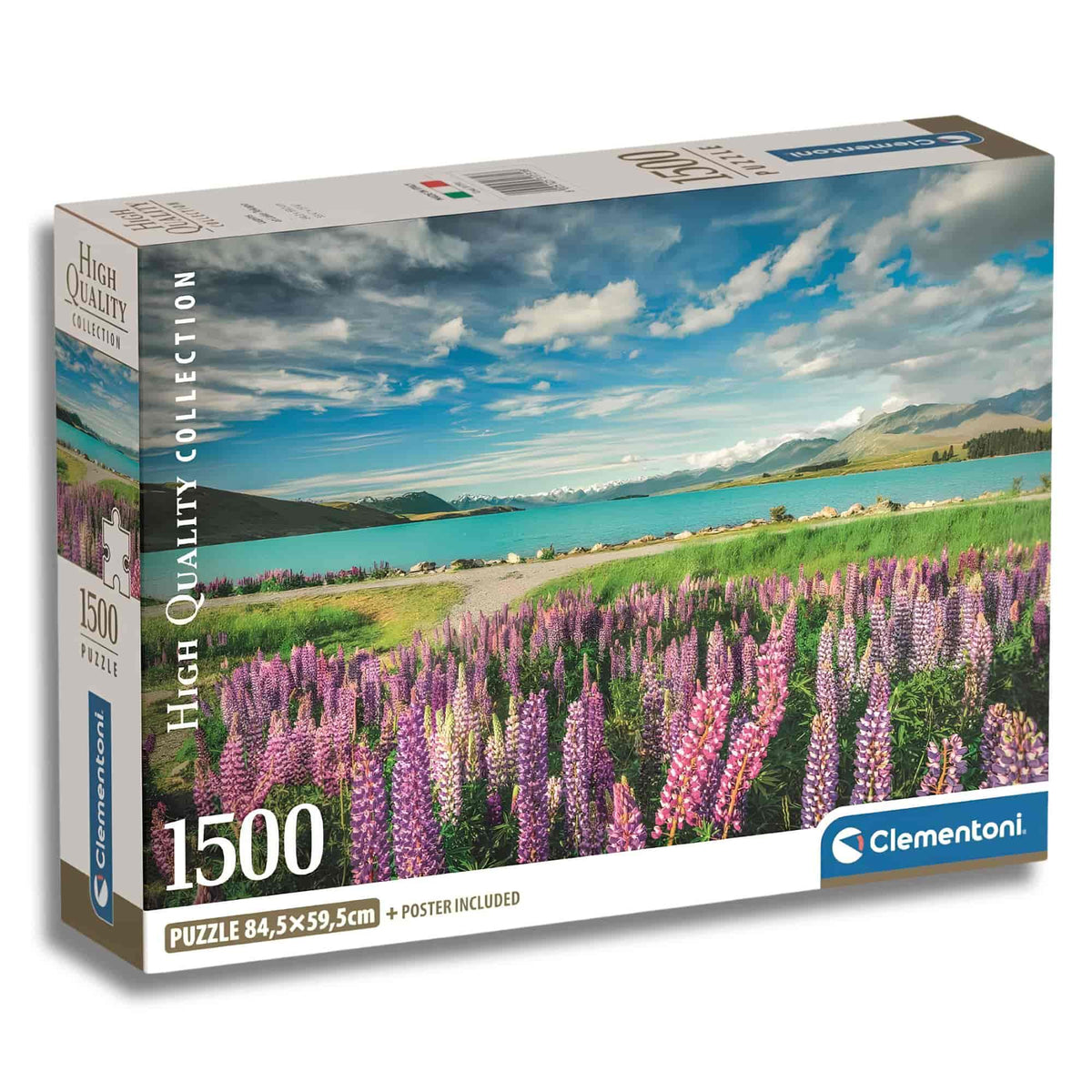 Clementoni - Puzzle 1500 Piezas Compact Lupins at Lake Tekapo High Quality Collection