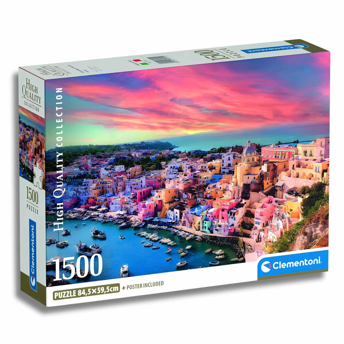 Clementoni - Puzzle 1500 Piezas Compact Picturesque Procida Island High Quality Collection