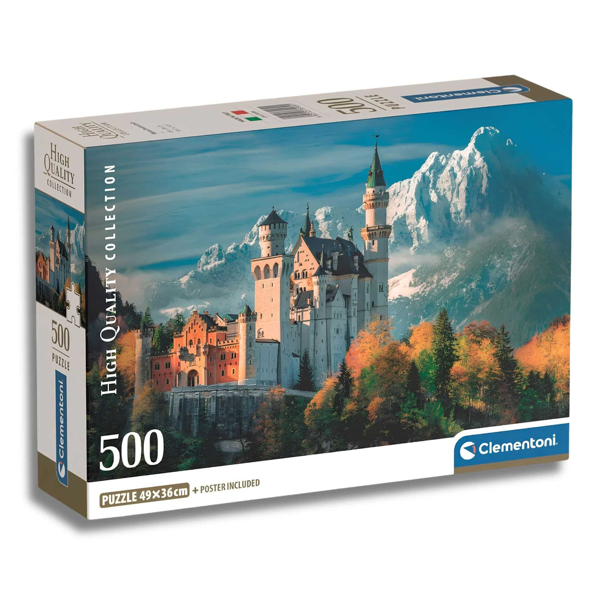 Clementoni - Puzzle 500 Piezas Compact Neuschwanstein Castle High Quality Collection