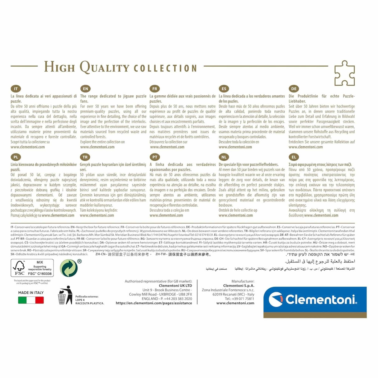 Clementoni - Puzzle 1500 Piezas Montmartre High Quality Collection