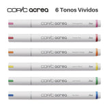 Copic Acrea - Set 6 Marcadores Punta Fina Vivid