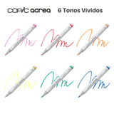 Copic Acrea - Set 6 Marcadores Punta Fina Vivid