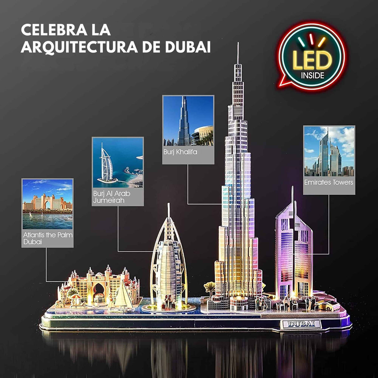 Cubicfun Cityline - Puzzle 3D Dubai LED