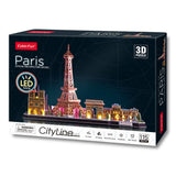 Cubicfun Cityline - Puzzle 3D Paris LED