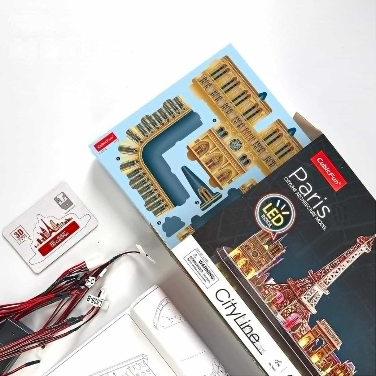 Cubicfun Cityline - Puzzle 3D Paris LED