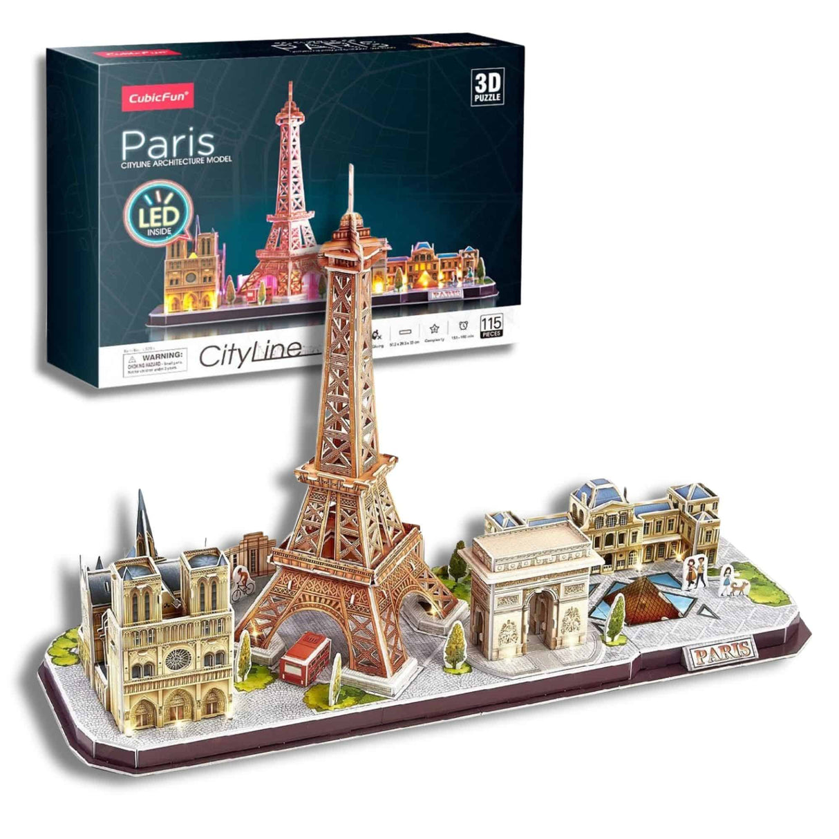 Cubicfun Cityline - Puzzle 3D Paris LED