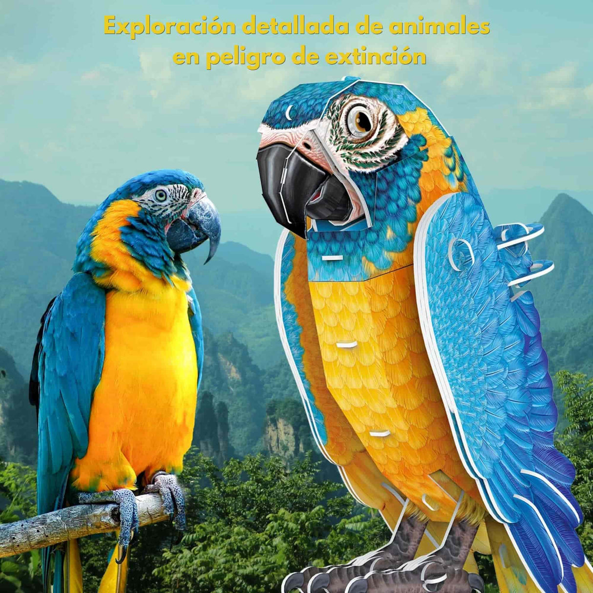 Cubicfun National Geographic - Puzzle 3D Animales Guacamayo Barba Azul