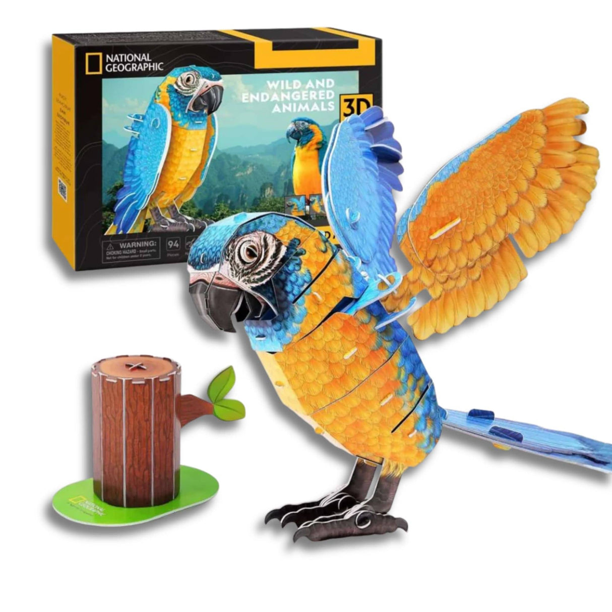 Cubicfun National Geographic - Puzzle 3D Animales Guacamayo Barba Azul