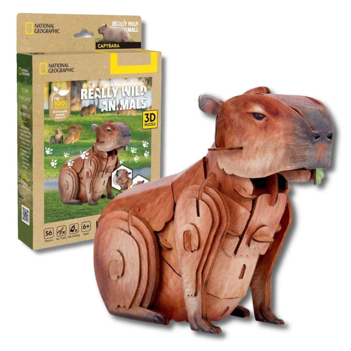 Cubicfun National Geographic - Puzzle 3D Animales Salvajes Capibara
