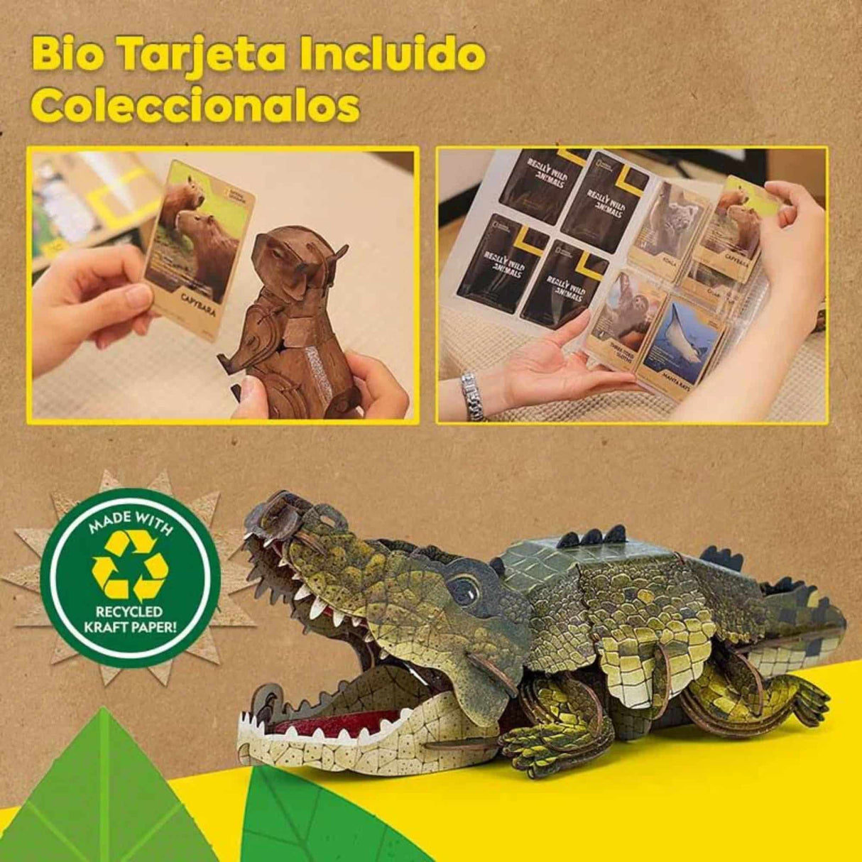 Cubicfun National Geographic - Puzzle 3D Animales Salvajes Cocodrilo