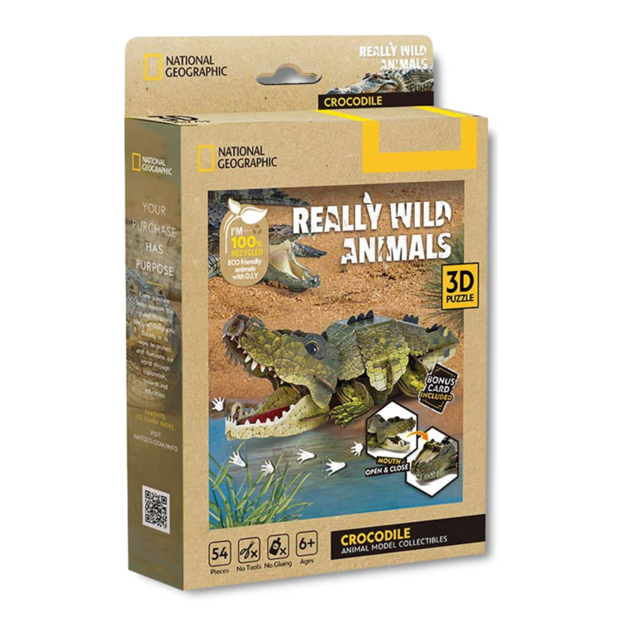 Cubicfun National Geographic - Puzzle 3D Animales Salvajes Cocodrilo