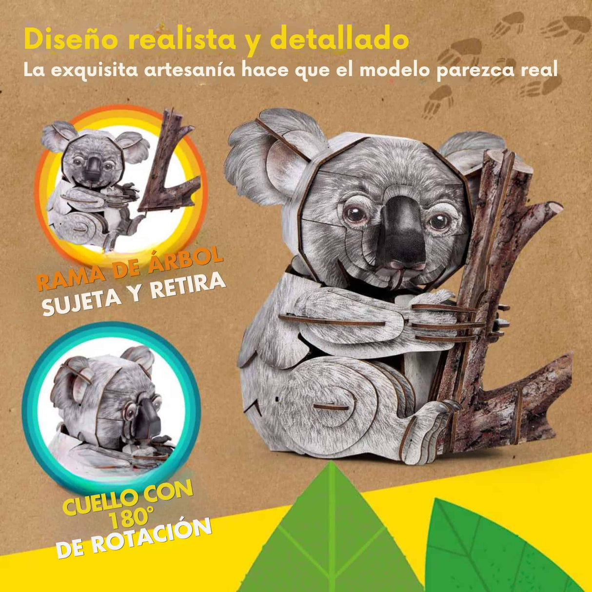 Cubicfun National Geographic - Puzzle 3D Animales Salvajes Koala