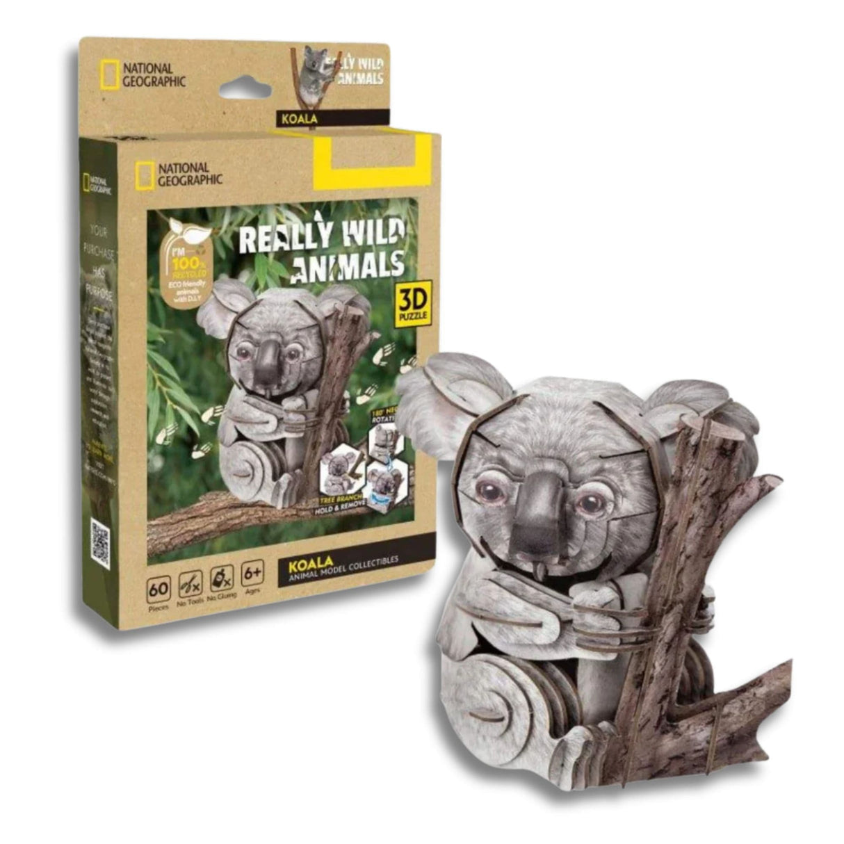 Cubicfun National Geographic - Puzzle 3D Animales Salvajes Koala