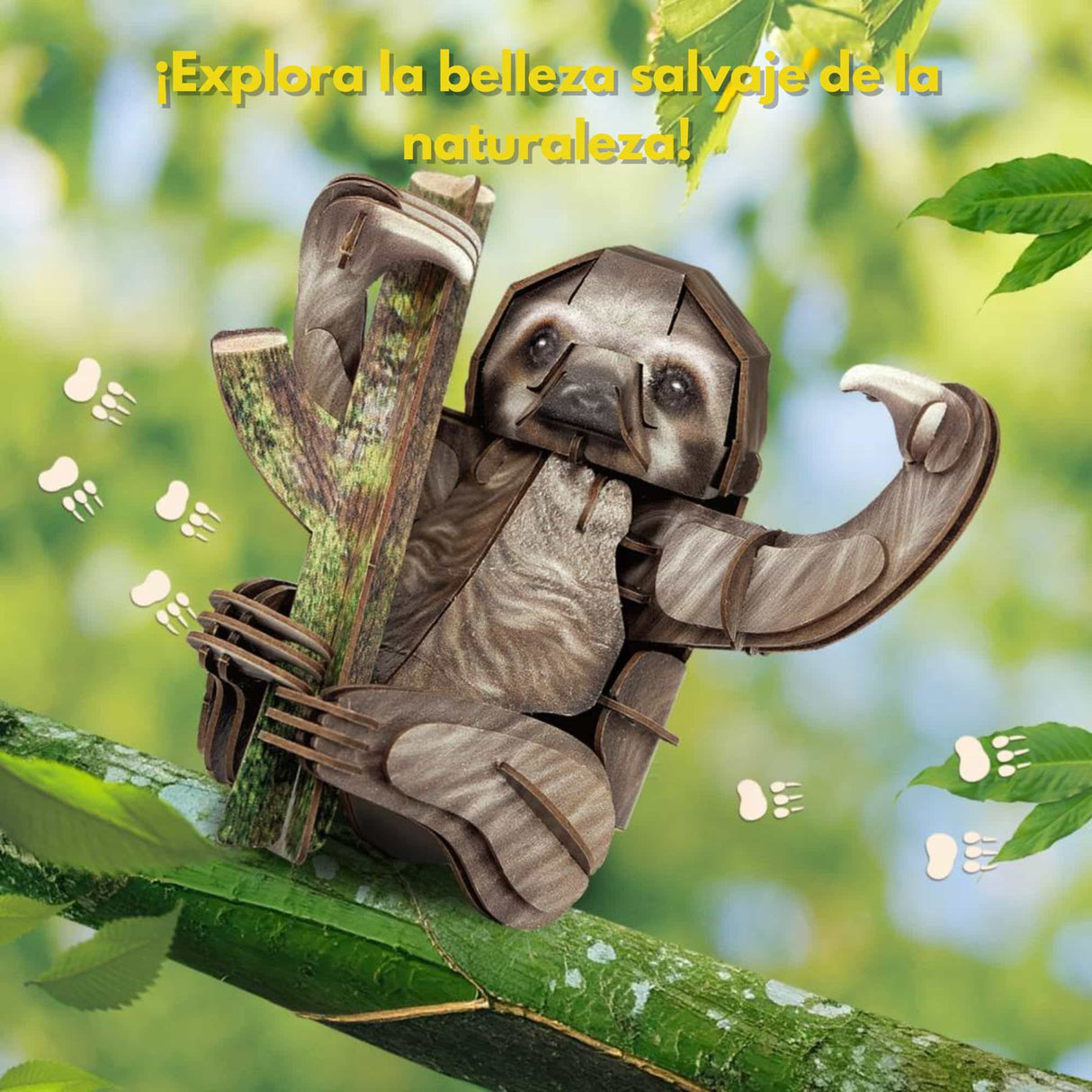 Cubicfun National Geographic - Puzzle 3D Animales Salvajes Perezoso 3 Dedos