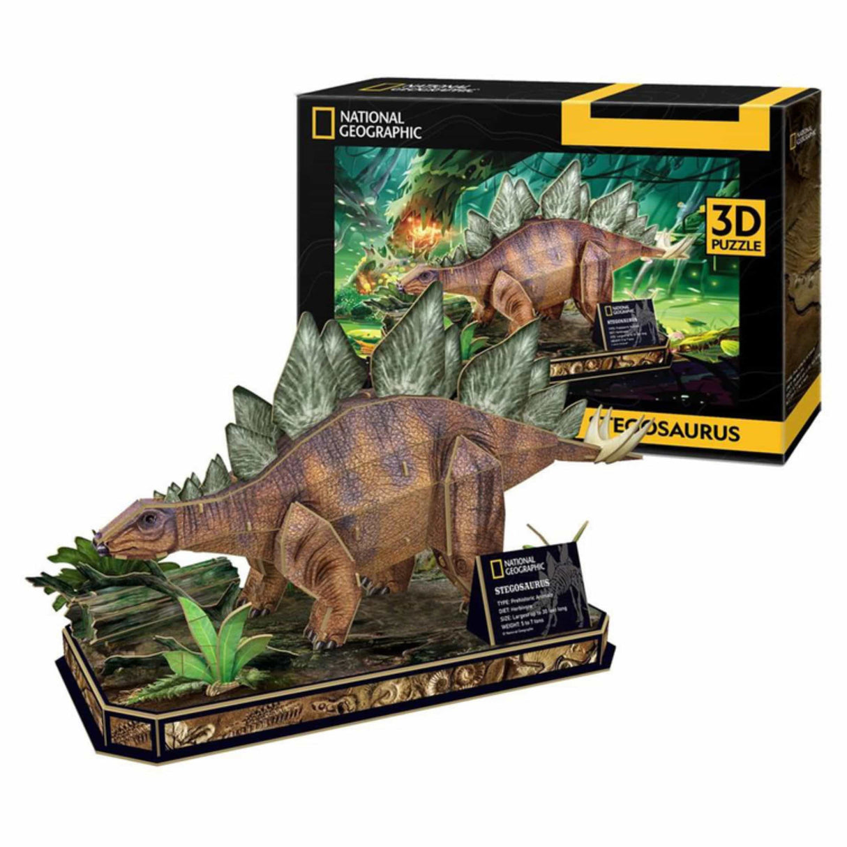 Cubicfun National Geographic - Puzzle 3D Dinosaurio Estegosaurio