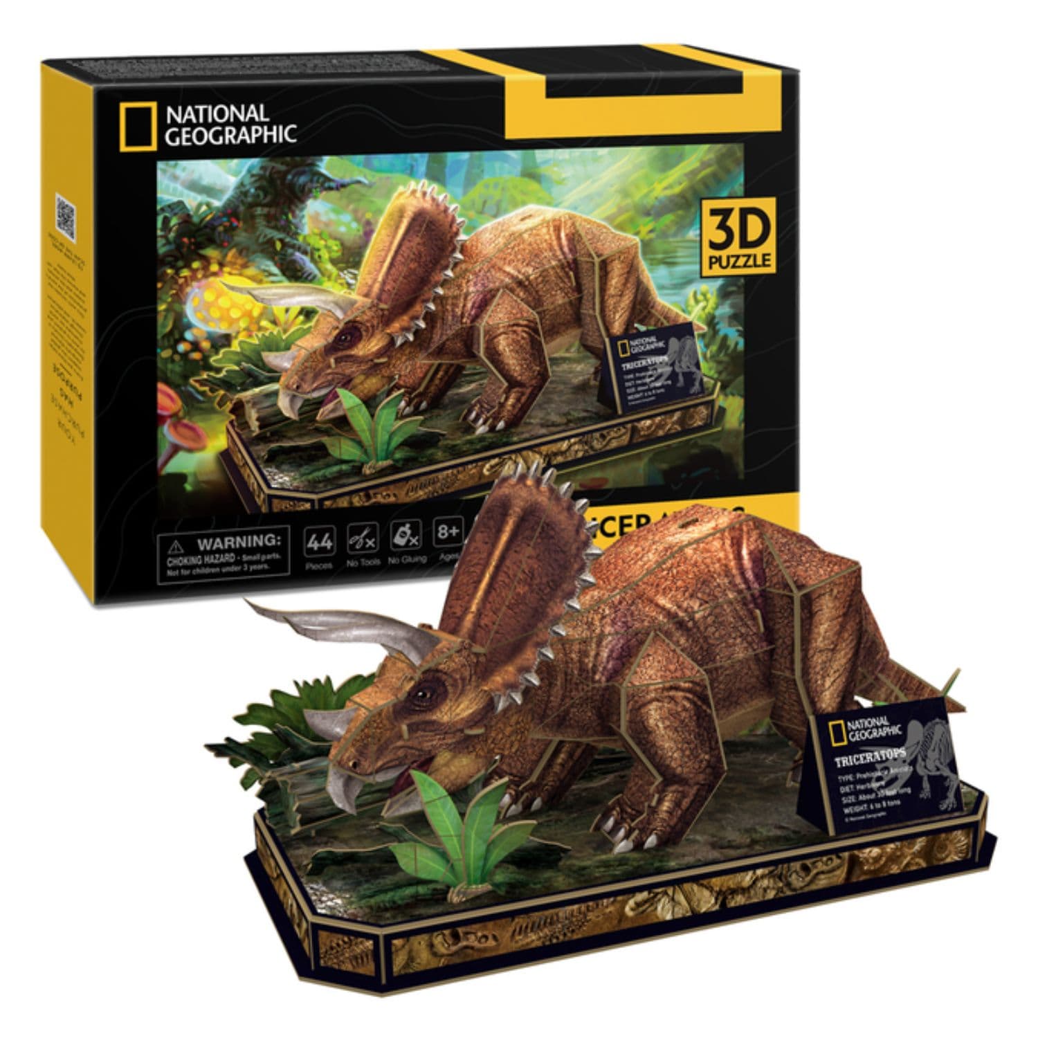 置物 cool Puzzle 3D Dinosaurio Triceratops National Geographic Cubicfun
