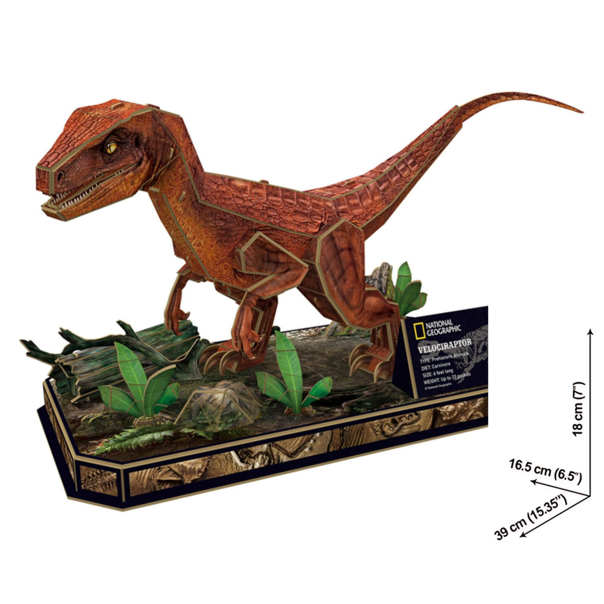 Cubicfun National Geographic - Puzzle 3D Dinosaurio Velocirraptor