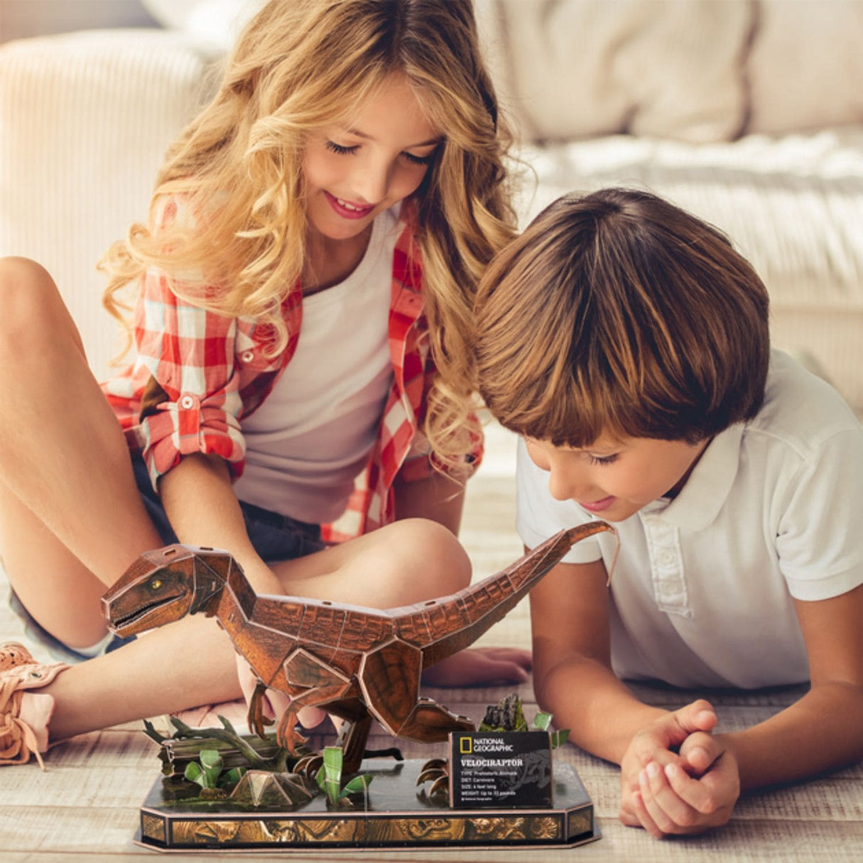 Cubicfun National Geographic - Puzzle 3D Dinosaurio Velocirraptor