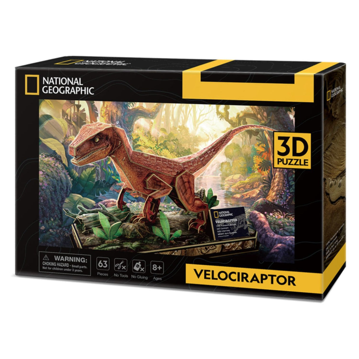 Cubicfun National Geographic - Puzzle 3D Dinosaurio Velocirraptor