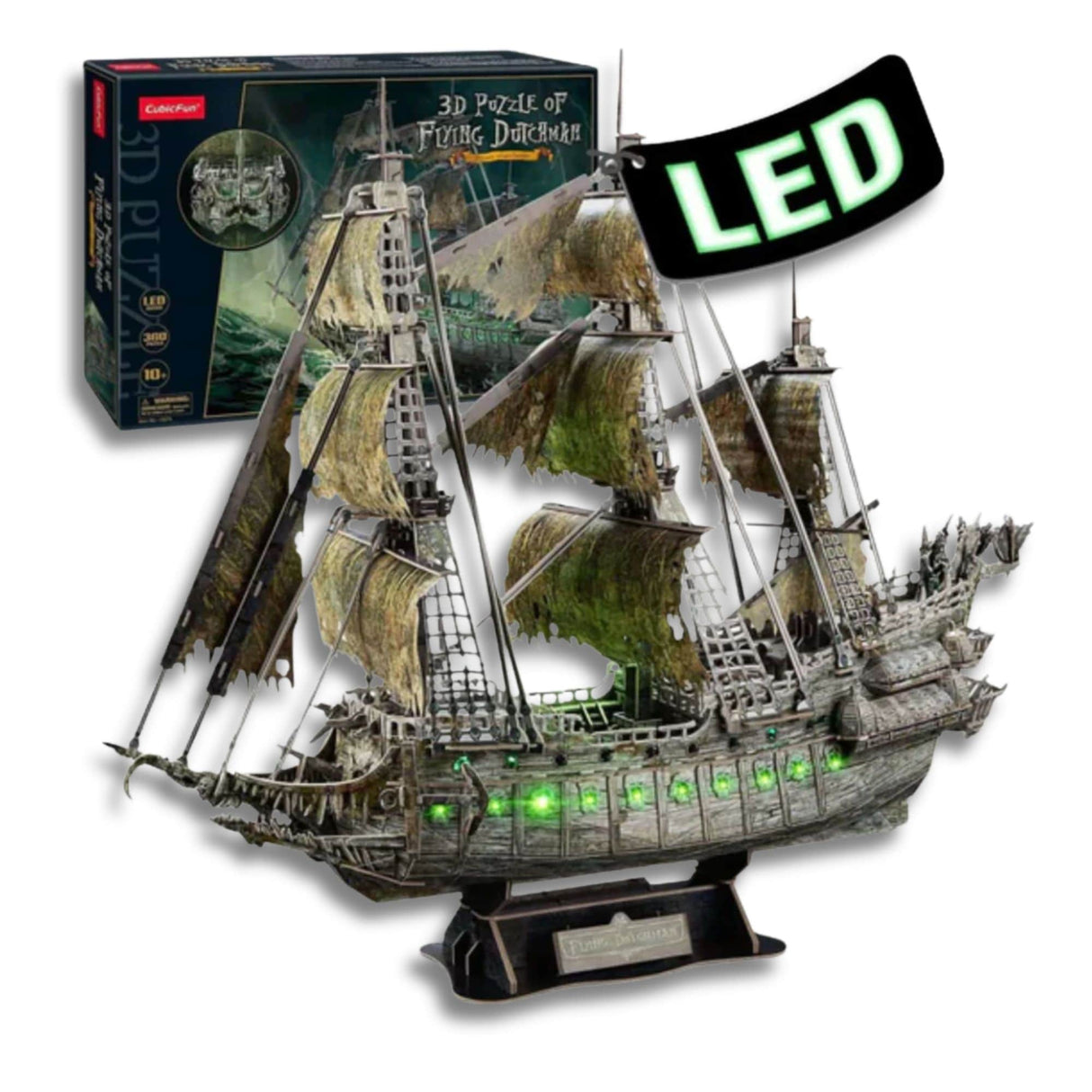 Cubicfun - Puzzle 3D Barco Pirata Flying Dutchman LED