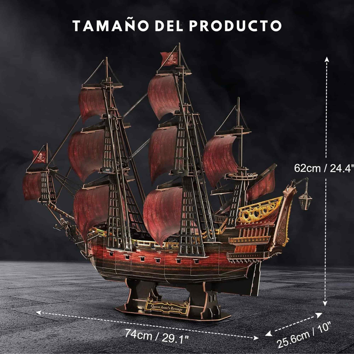 Cubicfun - Puzzle 3D Barco Pirata Queen Anne’s Revenge (Anniversary RED Edition)