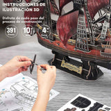 Cubicfun - Puzzle 3D Barco Pirata Queen Anne’s Revenge (Anniversary RED Edition)