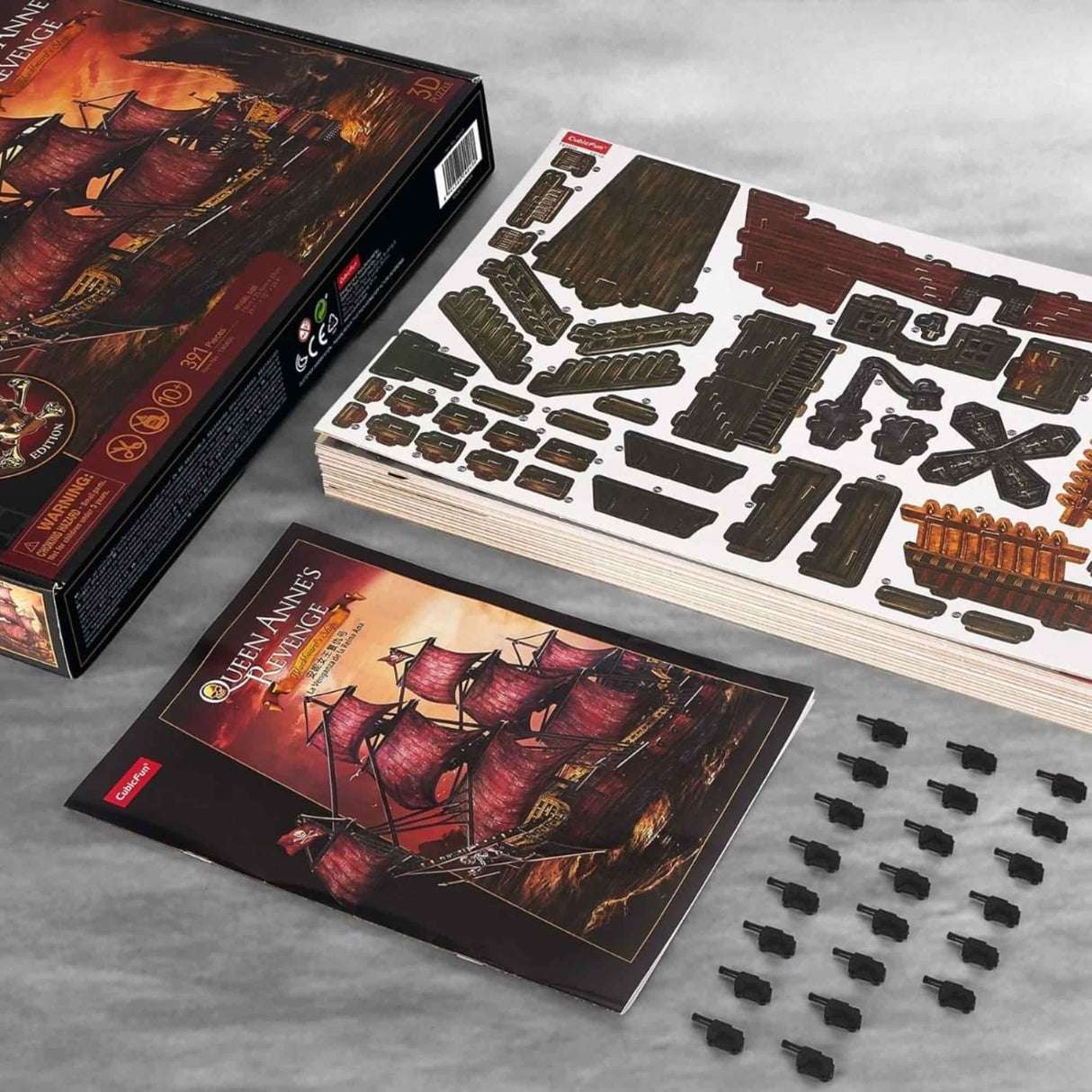 Cubicfun - Puzzle 3D Barco Pirata Queen Anne’s Revenge (Anniversary RED Edition)