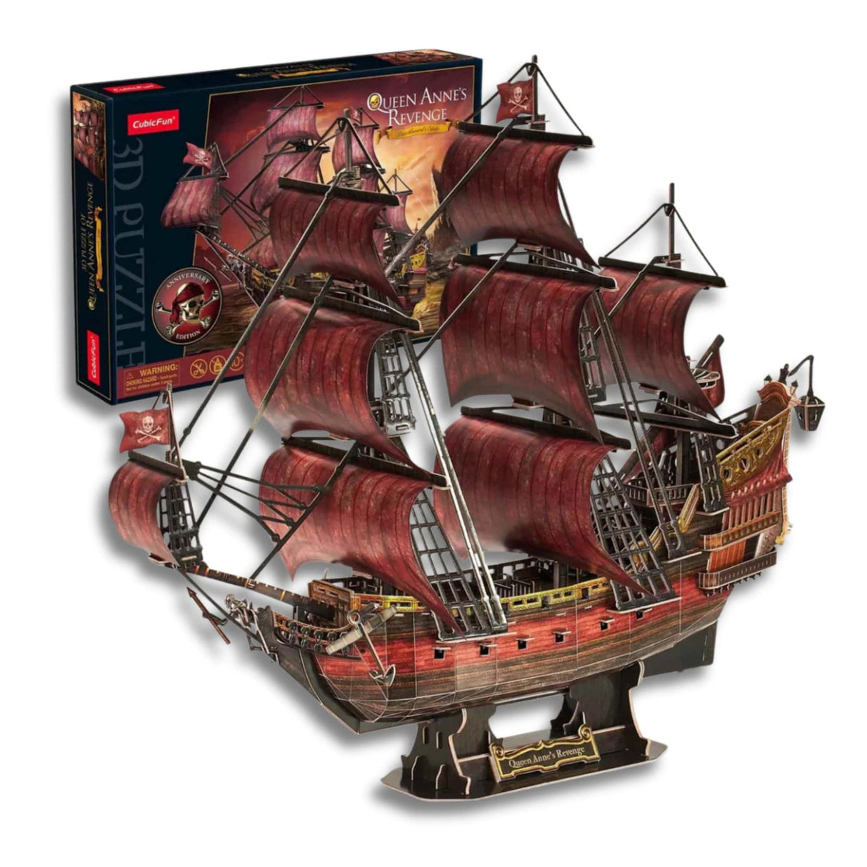 Cubicfun - Puzzle 3D Barco Pirata Queen Anne’s Revenge (Anniversary RED Edition)