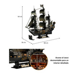 Cubicfun - Puzzle 3D Barco Pirata Queen Anne's Revenge LED