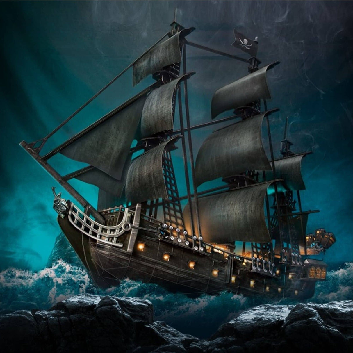 Cubicfun - Puzzle 3D Barco Pirata Queen Anne's Revenge LED