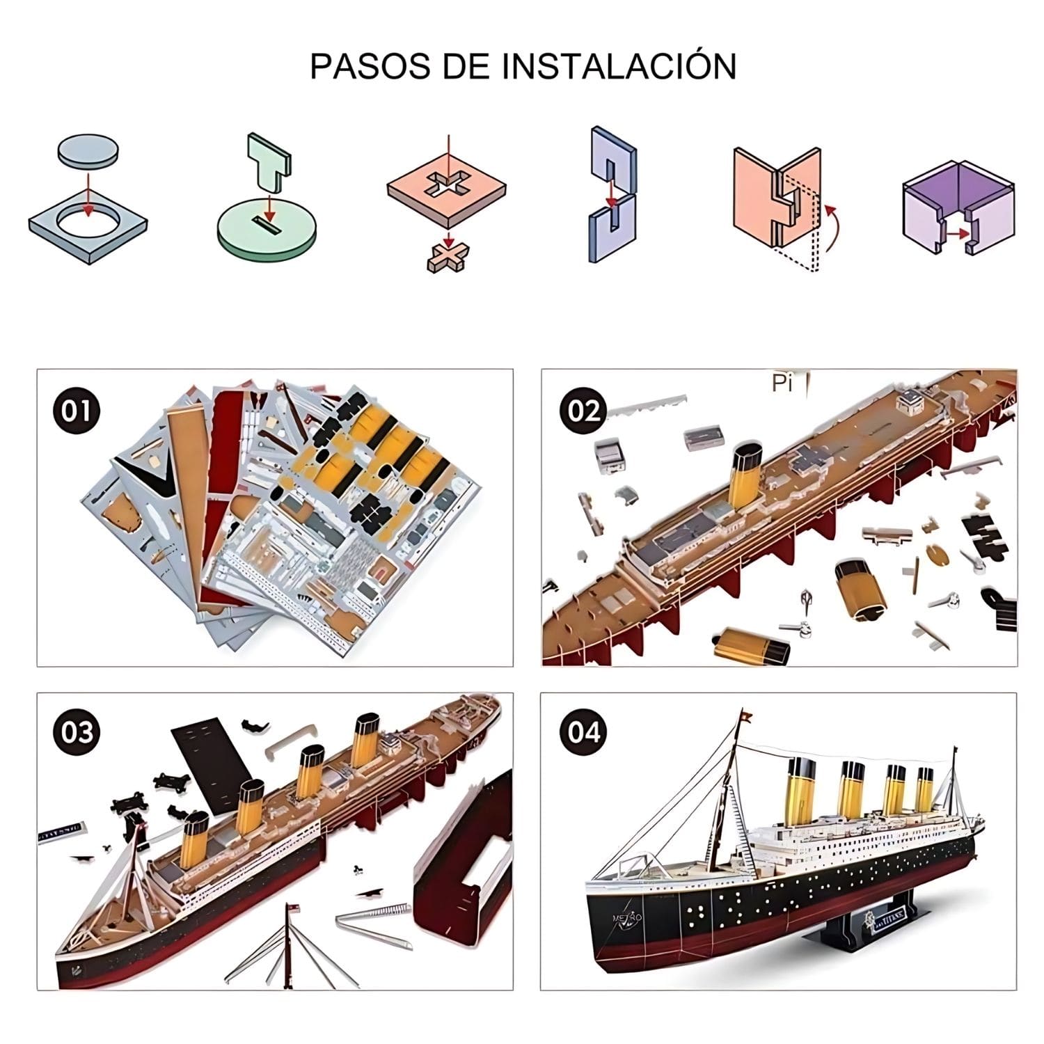 Puzzle 3D Barco Titanic Cubicfun – Dibu Chile