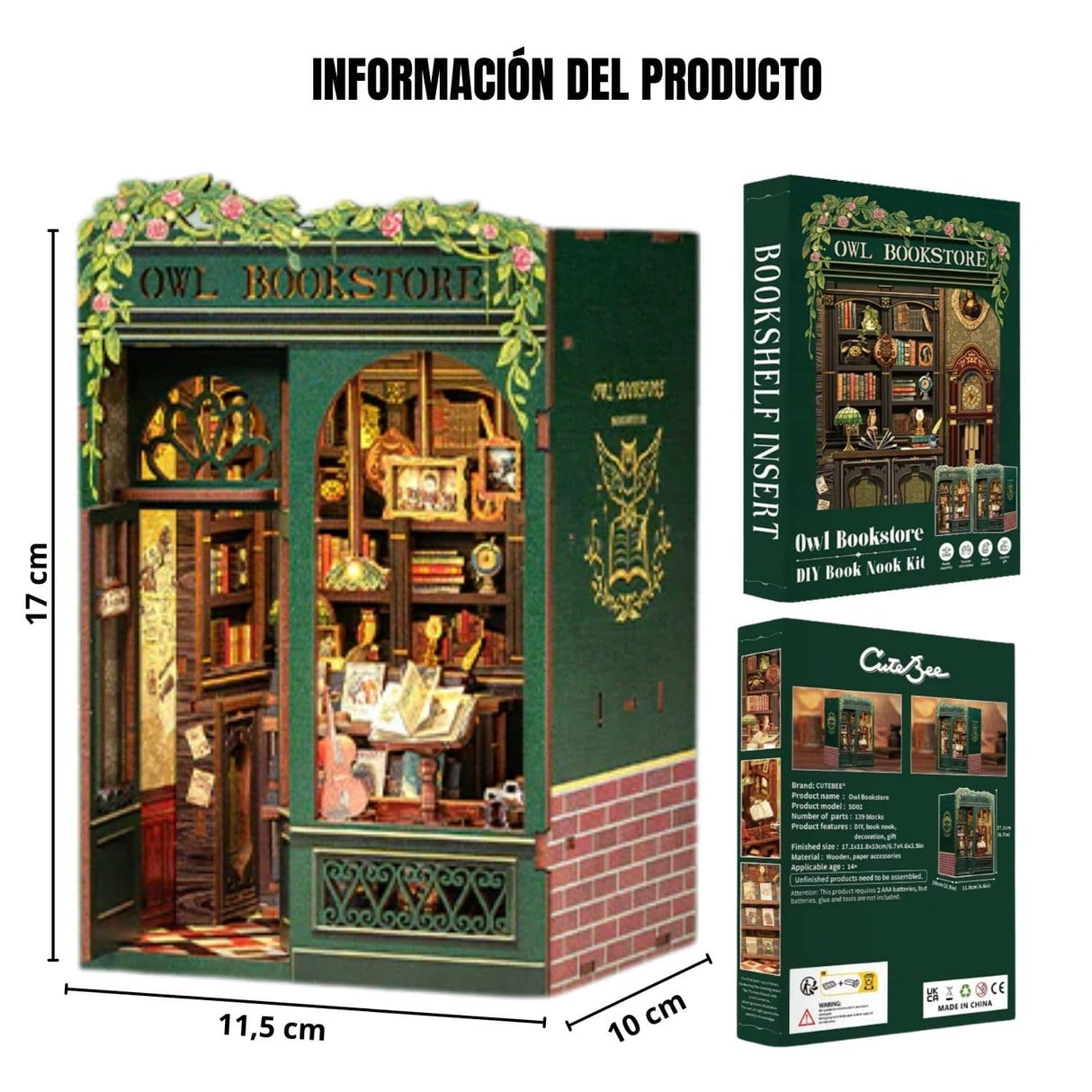 Cutebee - Separador de Libros Owl Bookstore SD02B