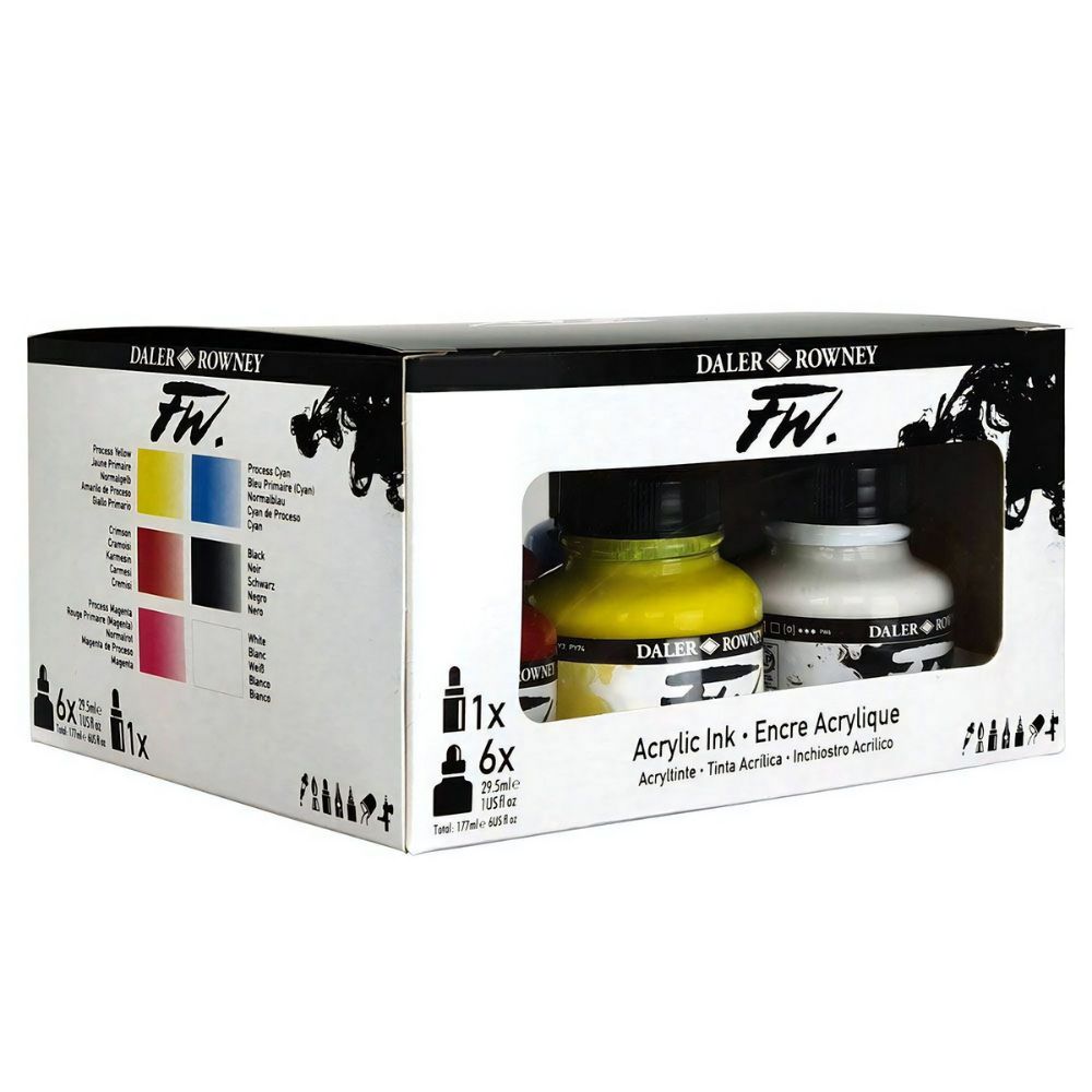 Daler Rowney FW - Set 6 Tintas Acrílicas Primary Colours 30 ml
