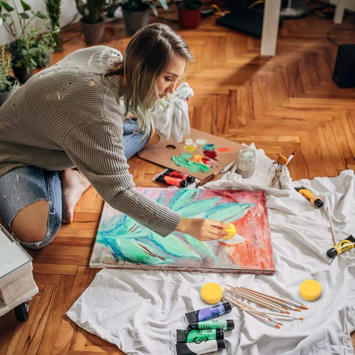 Daler Rowney Simply - Pack 6 Esponjas para Pintura