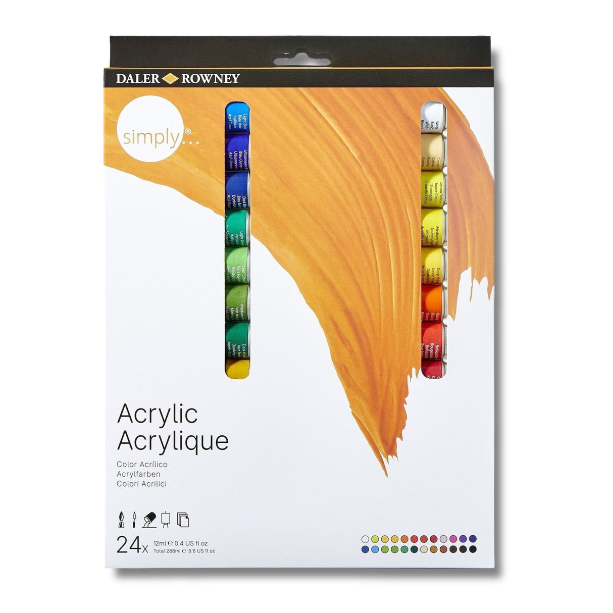 Daler Rowney Simply - Set 24 Acrílicos 12 ml