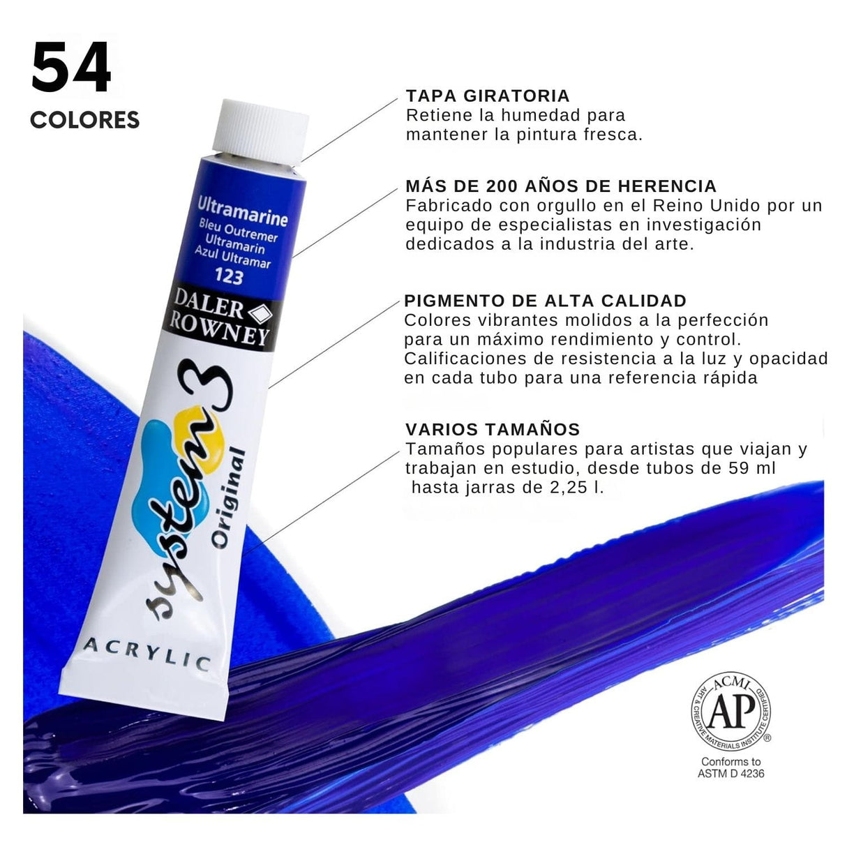 Daler Rowney System 3 - Set 6 Acrílicos 22 ml
