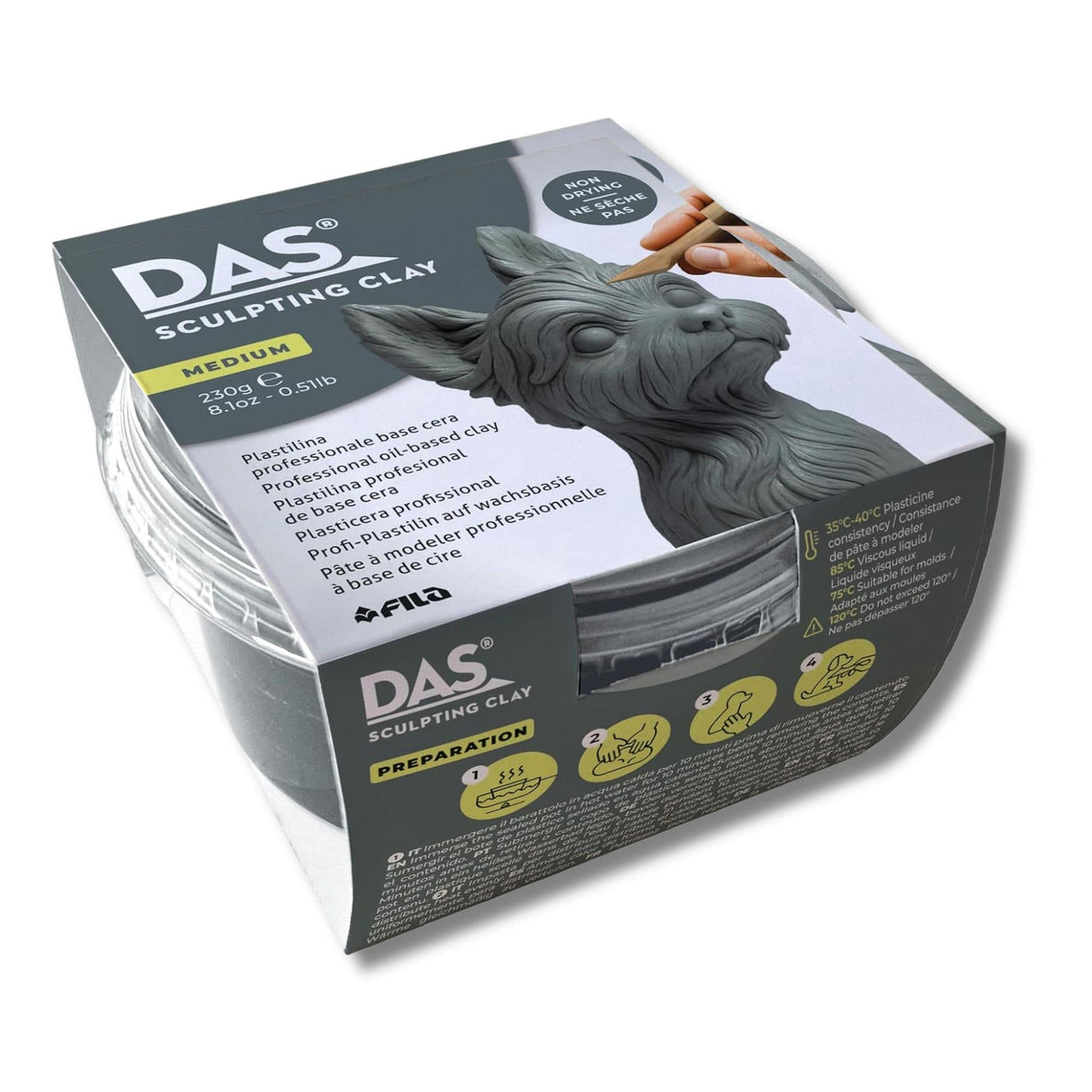 Das - Plasticina Profesional Sculpting Clay Stone 230 g Medium