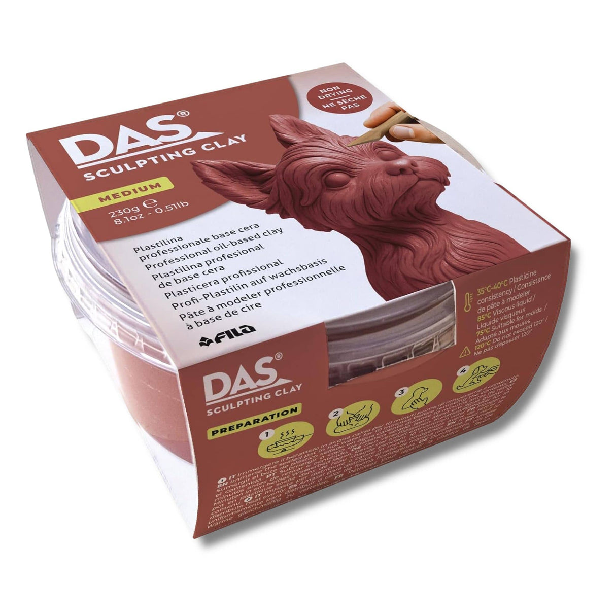 Das - Plasticina Profesional Sculpting Clay Terracotta 230 g Medium