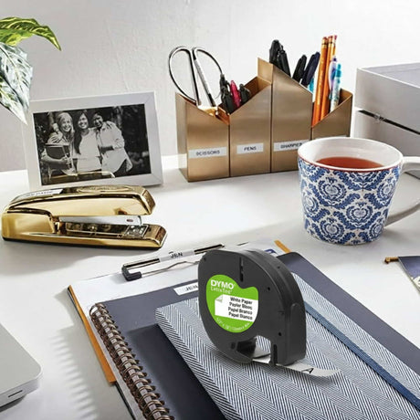 Dymo - Pack 2 Etiquetas Adhesivas de Papel Letratag 12 mm x 4 m Blanco