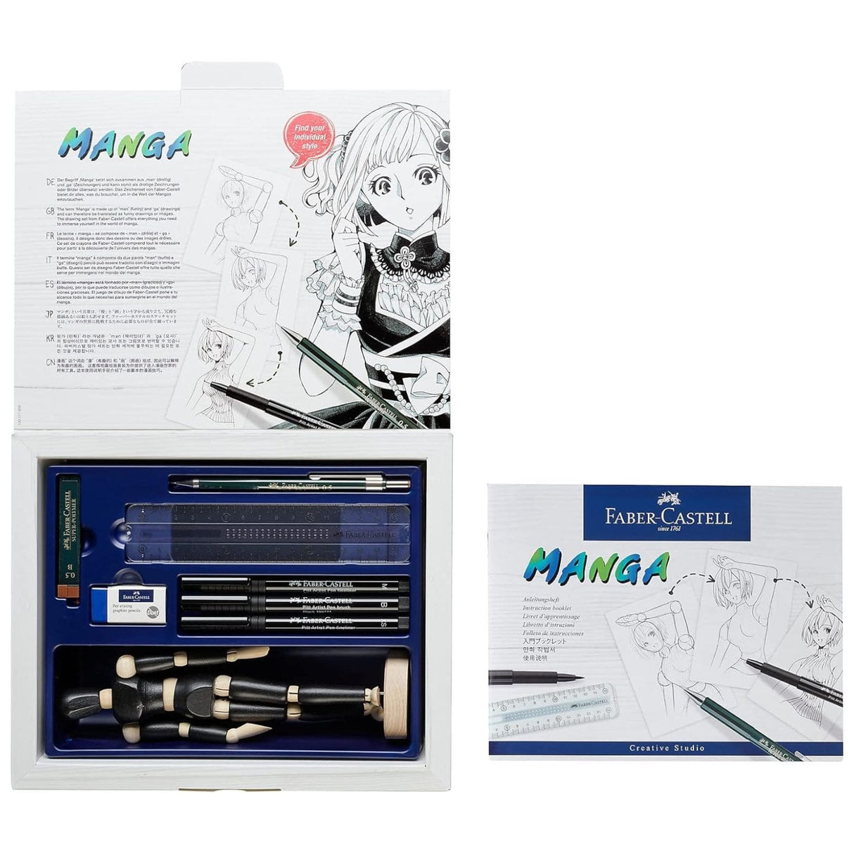 Faber-Castell - Kit Dibujo Manga Starter 10 Piezas, Pitt Artist