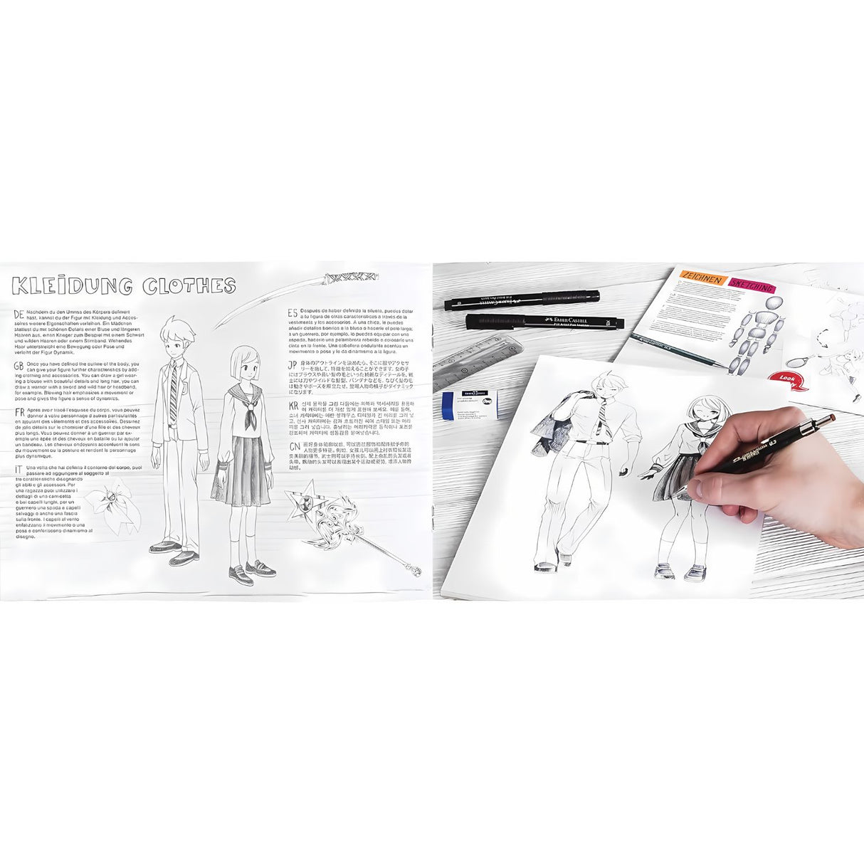 Faber-Castell - Kit Dibujo Manga Starter 10 Piezas, Pitt Artist