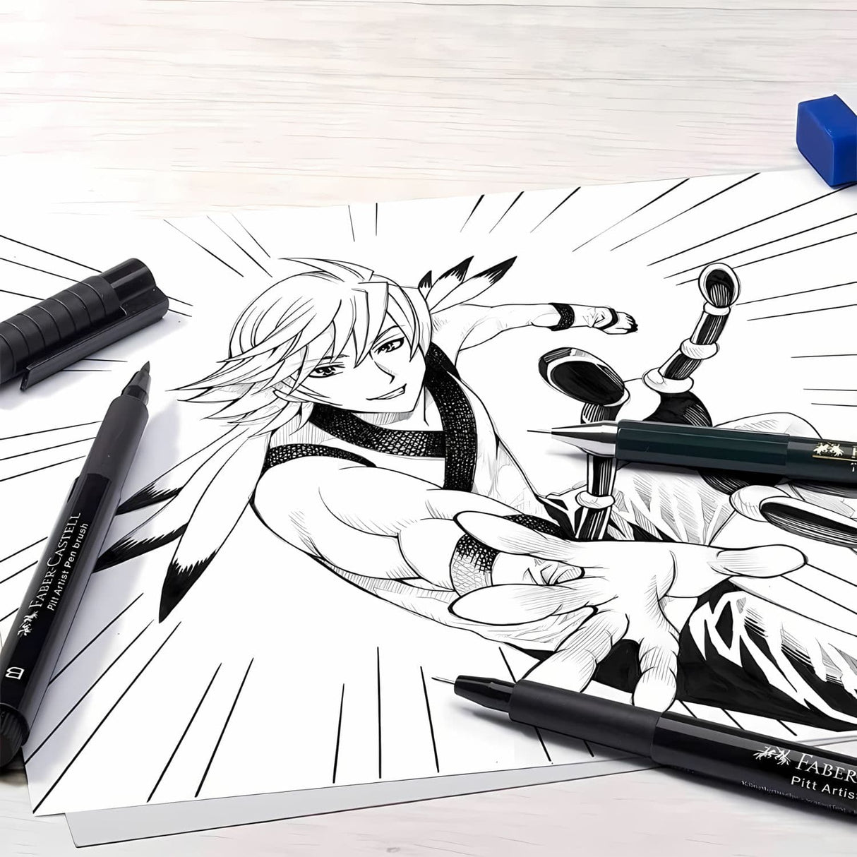 Faber-Castell - Kit Dibujo Manga Starter 10 Piezas, Pitt Artist