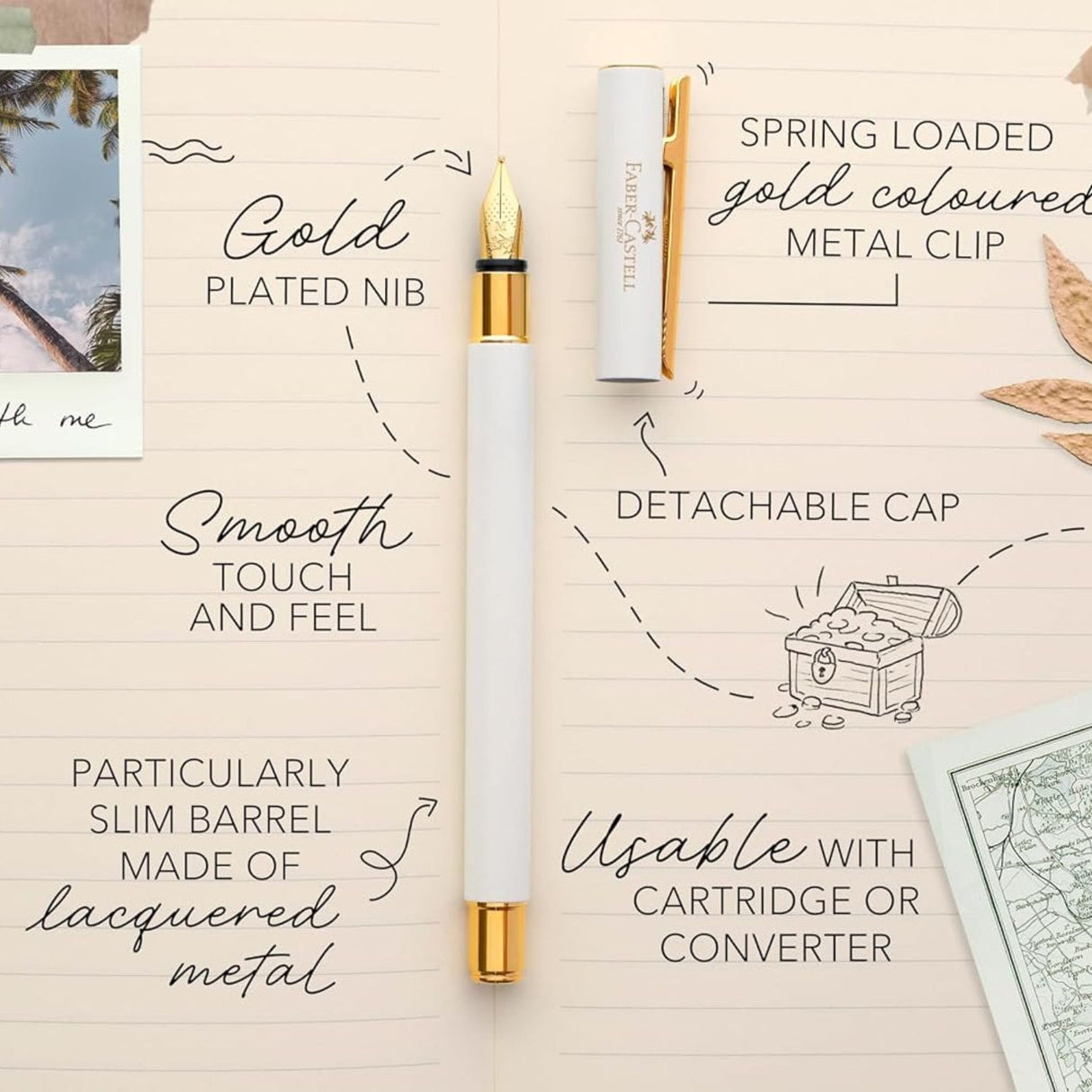 Faber Castell Neo Slim - Pluma Punta M Marshmallow