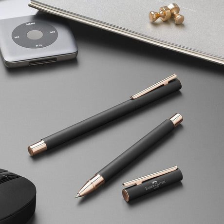 Faber Castell Neo Slim - Pluma Punta M Matte Black Rose Gold