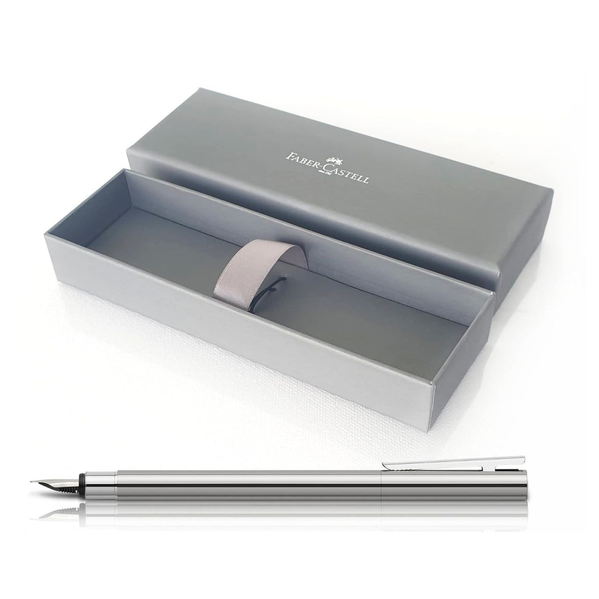 Faber Castell Neo Slim - Pluma Punta M Shiny Stainless Steel