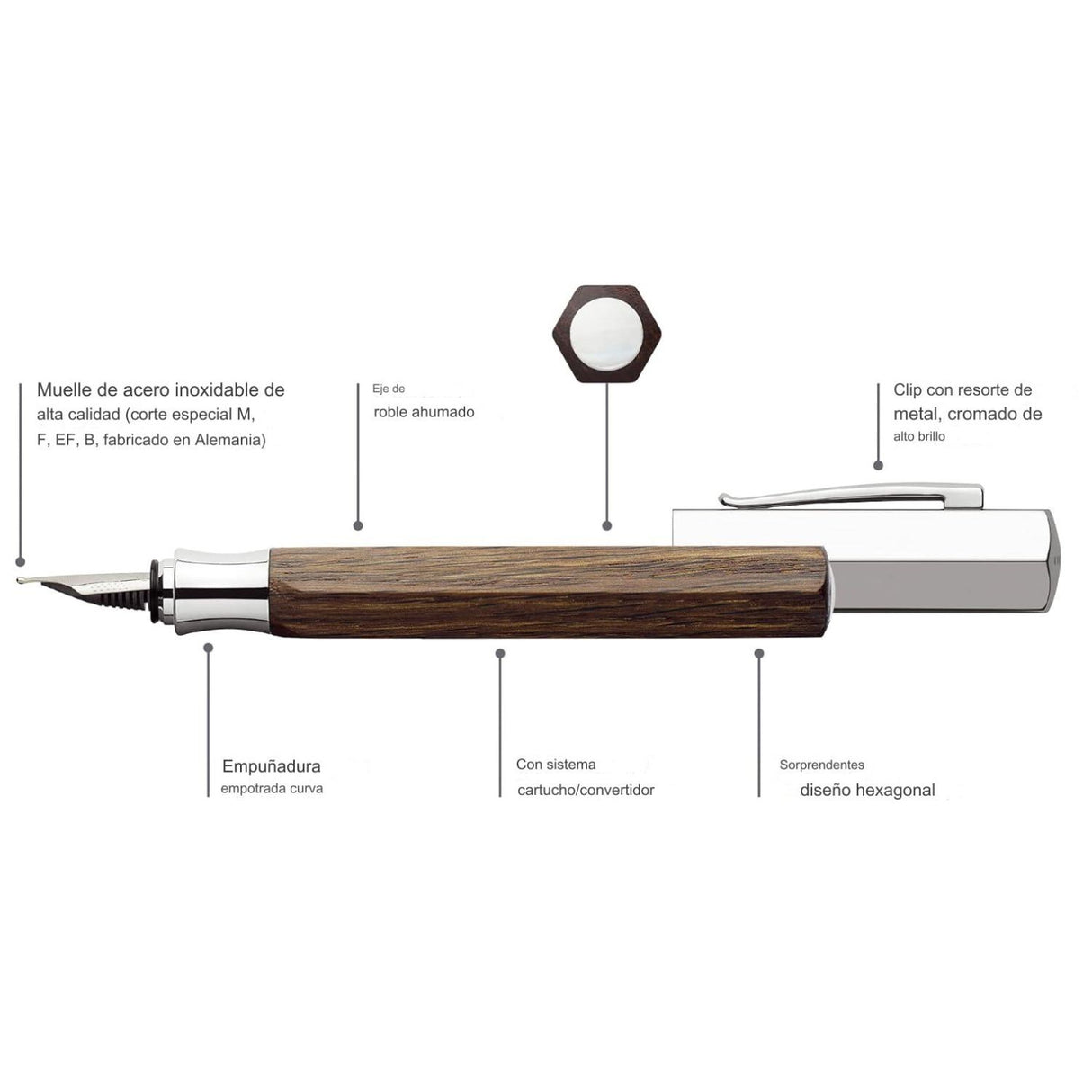 Faber Castell Ondoro - Pluma Madera M
